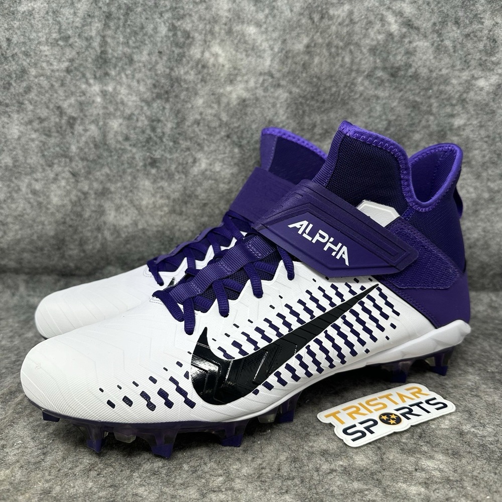 Nike Alpha Menace Pro 2 Football Cleats Mens Size 12.5 Purple White AQ3209-105